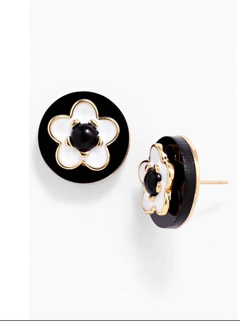 Kate Spade Floral Petal Earrings Black 1063